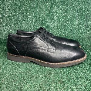 ABEO Mens Newland Plain Toe Oxford Shoes Black Leather Arch Support Size 11 M